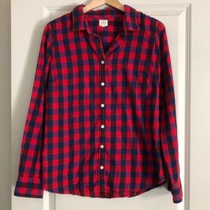 J.Crew Perfect Shirt Red Flannel